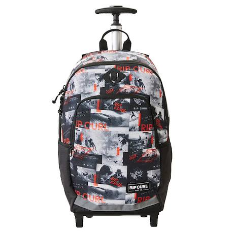 Sac à dos à roulettes rip curl ozone 49 cm - avec compartiment pour ordinateur Noir / rouge / gris 2 - vertbaudet enfant 