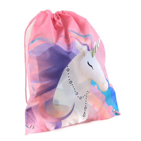 Fille-Sac piscine licorne – 40 cm avec fermeture à lacets – côtés mesh