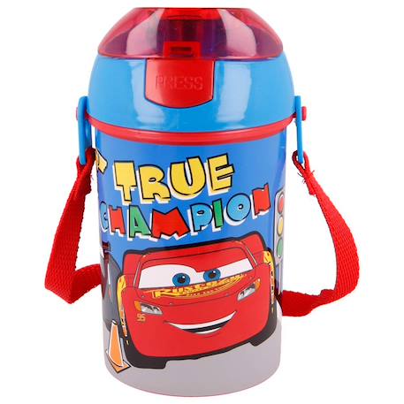 Gourde enfant aluminium cars flash mcqueen 450 ml – paille intégrée Rouge / bleu / jaune 1 - vertbaudet enfant 