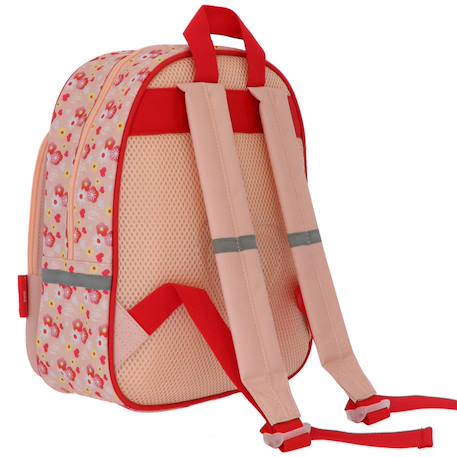 Sac à dos maternelle bella sara tissu imprimé floral et cœur 30 cm Blanc / rouge 4 - vertbaudet enfant 