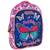 Sac à dos scolaire fille textile imprimé papillons pailleté Bleu marine/orange fluo 1 - vertbaudet enfant 