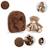 Sac à dos maternelle garçon réversible peluche ours brun Camel 2 - vertbaudet enfant 
