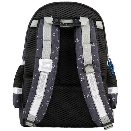 Sac à dos enfant polyester motif spatial nasa Noir / gris / blanc 2 - vertbaudet enfant 