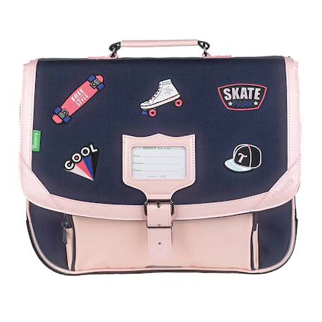 Cartable sweet 80s lily 38 cm – 2 compartiments déperlant Bleu / rose / foncé / noir 1 - vertbaudet enfant 