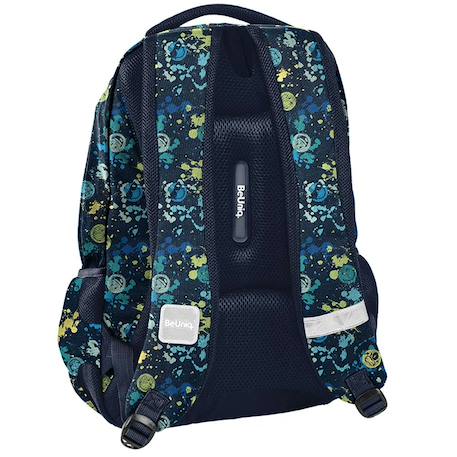 Sac à dos scolaire 40 cm motif éclaboussures smiley world Bleu marine/orange fluo 2 - vertbaudet enfant 
