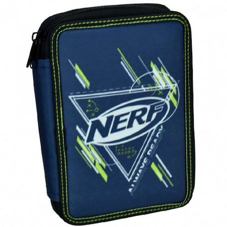 Trousse garçon zippée double compartiment nerf always ready 20 cm Bleu / vert / blanc 1 - vertbaudet enfant 