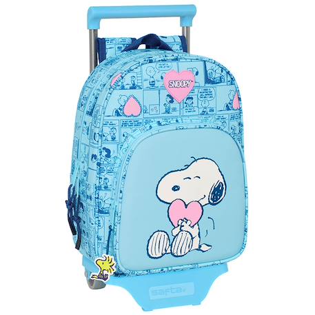 Garçon-Accessoires-Cartable, trousse-Sac à dos à roulettes snoopy love 34 cm trolley maternelle