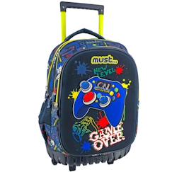 Sac à dos garçon avec roulettes 3 compartiments game over 45 cm  - vertbaudet enfant