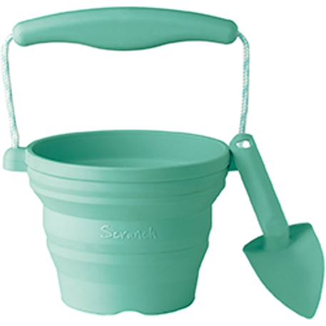 Seau pliable en silicone avec truelle – jouet de jardin et de plage souple et coloré bleu pastel+Light dusty purple+Midnight blue+Sage green+Vert menthe 10 - vertbaudet enfant 