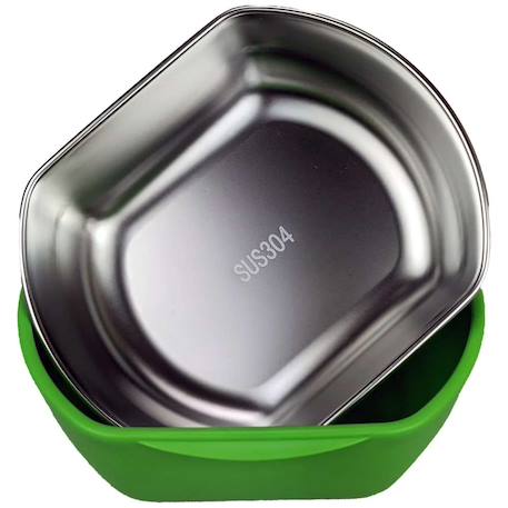 Boîte repas enfant en acier inox t-rex – 680 ml back me up Vert/noir/rouge 2 - vertbaudet enfant 
