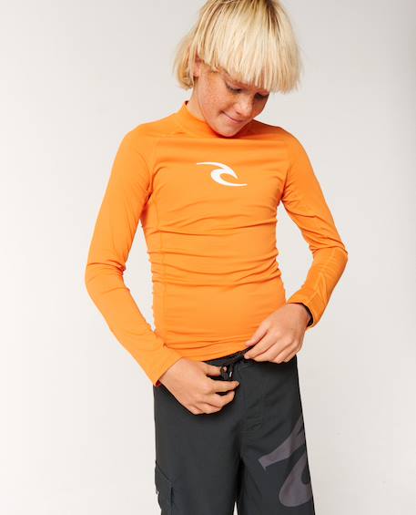 T-shirt anti-uv waves upf manches longues enfant Light navy+Vitamin c 12 - vertbaudet enfant 