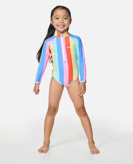 Maillot une pièce manches longues rainbow stripe fille Multico 3 - vertbaudet enfant 