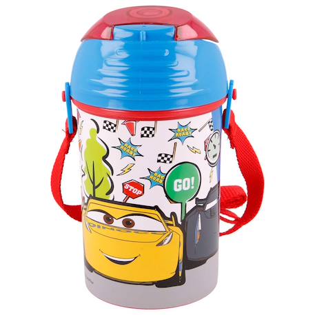 Gourde enfant aluminium cars flash mcqueen 450 ml – paille intégrée Rouge / bleu / jaune 3 - vertbaudet enfant 