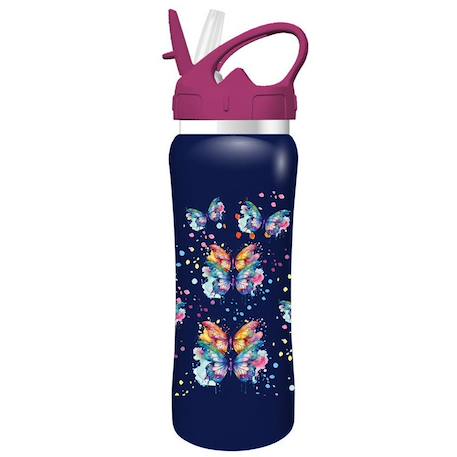 Boîte repas fille must team butterfly 800 ml + gourde 500 ml acier inoxydable Violet foncé 2 - vertbaudet enfant 