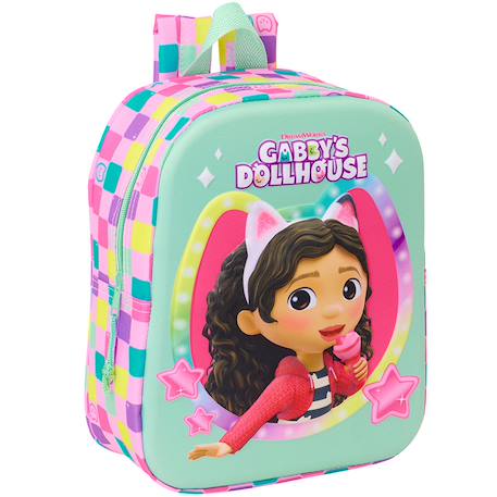 Sac à dos 3d avant moulé Bleu / rose / clair / gris 1 - vertbaudet enfant 