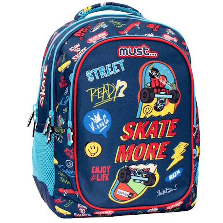 Sac à dos cmp polyester motifs skate robuste et rembourré Bleu marine/gris froid 1 - vertbaudet enfant 