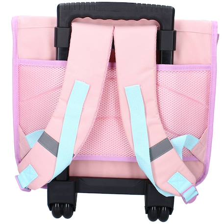Cartable à roulettes fille motif tropical et stitch en polyester lilo et stitch Blanc / rose / clair 3 - vertbaudet enfant 