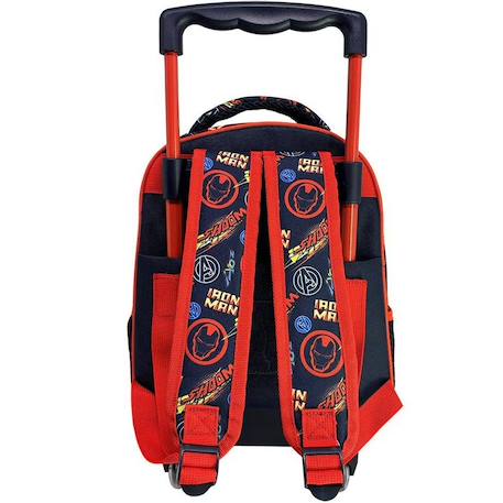 Sac à dos garçon avec roulettes avengers iron man 31 cm - trolley maternelle Bleu / rouge 2 - vertbaudet enfant 