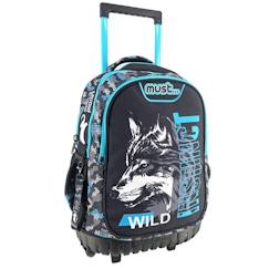 Trolley scolaire base plastique moulée loup animal planet 45 cm  - vertbaudet enfant