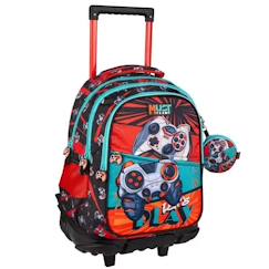 Sac à roulettes cmp en tissu imprimé manettes  - vertbaudet enfant