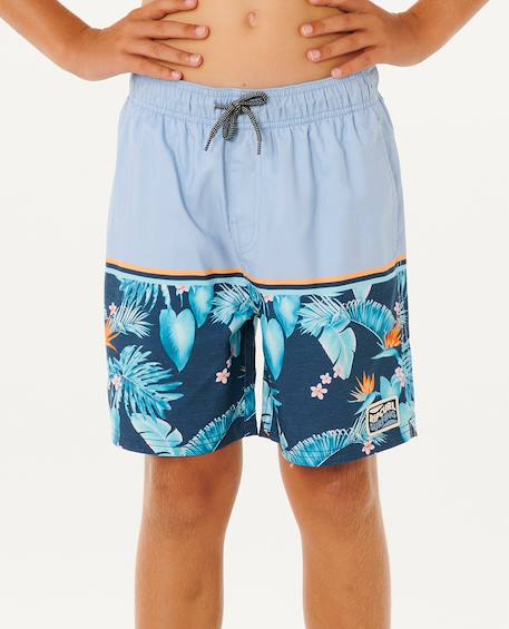 Short de bain streamline stripe volley - enfants Faded denim 1 - vertbaudet enfant 