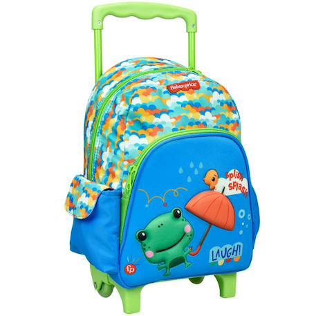 Sac à roulettes maternelle motif grenouille fisher-price 30 cm Bleu / vert / blanc 1 - vertbaudet enfant 