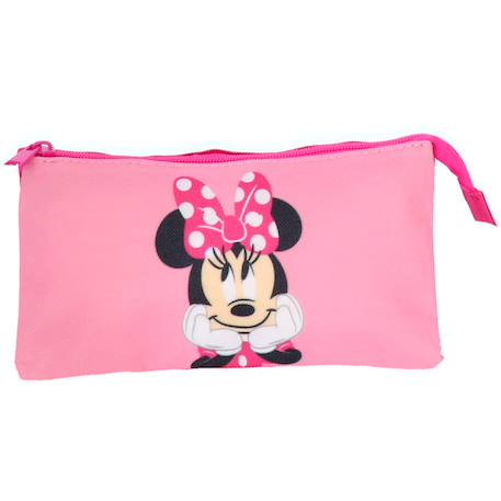 Trousse triple compartiment toile minnie mouse disney Rose 2 - vertbaudet enfant 