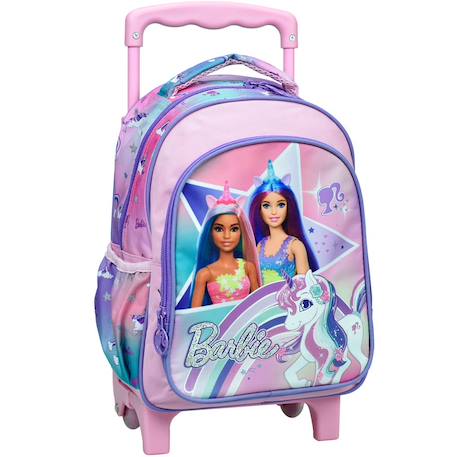 Sac à dos à roulettes enfant fille - licorne barbie - compact Multicolore 1 - vertbaudet enfant 