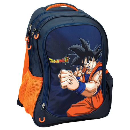 Sac à dos primaire garçon dragon ball z goku 2 compartiments zippés 43 cm dragon ball z Noir / bleu / gris 1 - vertbaudet enfant 