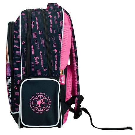 Sac à dos scolaire barbie imprimé shine bright 43 cm Noir / rose / blanc 4 - vertbaudet enfant 