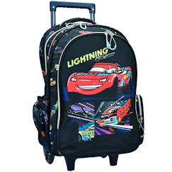 Sac à dos à roulettes cars flash mc queen 44 cm - trolley scolaire  - vertbaudet enfant