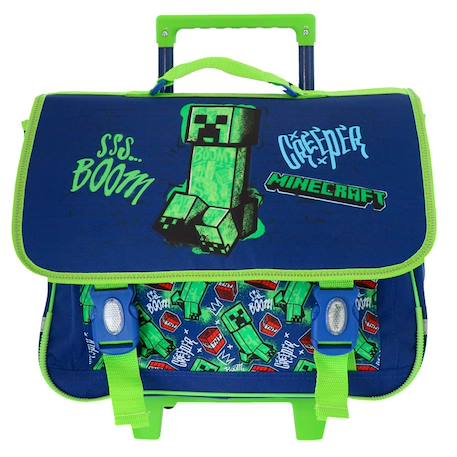 Cartable à roulettes minecraft creeper boom 41 cm - 2 cpt Multicolore 2 - vertbaudet enfant 