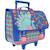 Cartable trolley scolaire fille motif paon avec 2 compartiments 41 cm Bleu 3 - vertbaudet enfant 