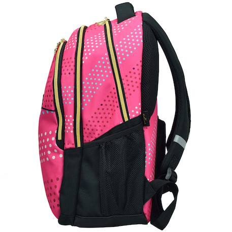 Sac à dos scolaire fille motif à pois en nylon/polyester hallmark Blanc / rose / gris 3 - vertbaudet enfant 