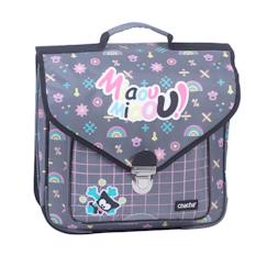 Cartable maternelle fille chacha miaou 36 cm 2 compartiments polyester – kidabord  - vertbaudet enfant