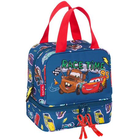 Sac goûter cars racing 20 cm - sac déjeuner Multicolore 1 - vertbaudet enfant 