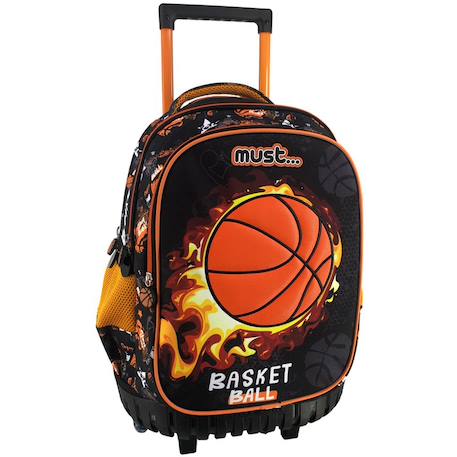 Garçon-Accessoires-Cartable, trousse-Sac à roulettes scolaire basketball fire 45 cm - trolley 3 compartiments