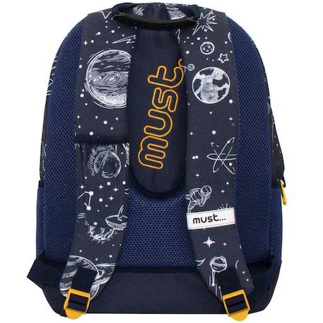 Sac à dos scolaire fusée outer space 3 compartiments 45 cm Bleu / jaune / blanc 2 - vertbaudet enfant 