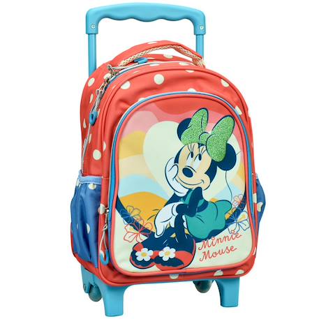 Fille-Accessoires-Cartable, trousse-Sac à dos à roulettes - minnie flowers - licence disney