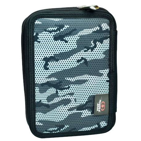 Trousse garçon double zip remplie dark tiger no fear 23 cm Noir / blanc 2 - vertbaudet enfant 
