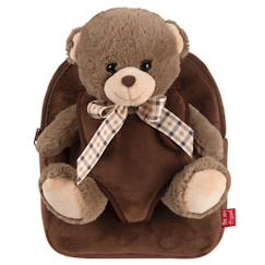 Sac à dos maternelle réversible peluche ours brun  - vertbaudet enfant