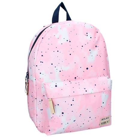 Sac à dos imprimé aquarelle en toile milky kiss Blanc / rose / clair / bleu 1 - vertbaudet enfant 