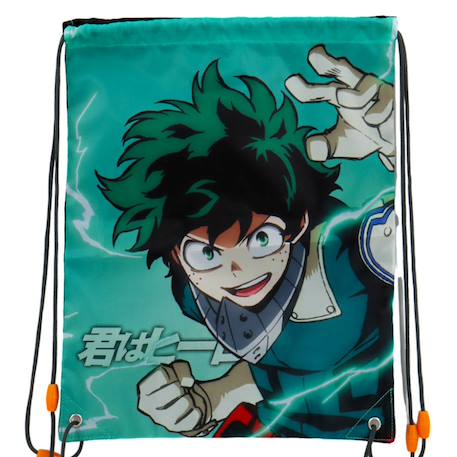 Sac piscine 42 cm à ficelles my hero academia – artwork anime Bleu / vert 1 - vertbaudet enfant 