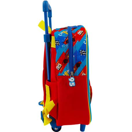 Sac à roulettes maternelle cars champion 30 cm - trolley scolaire Bleu / rouge / blanc 4 - vertbaudet enfant 