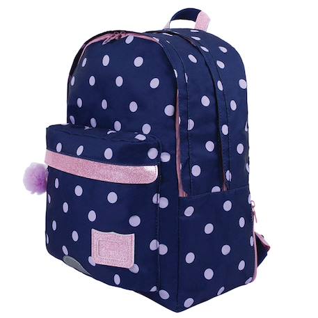 Cartable romy l 2 compartiments 41x31x17 cm à pois Bleu 2 - vertbaudet enfant 