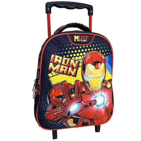 Sac à dos garçon avec roulettes avengers iron man 31 cm - trolley maternelle Bleu / rouge 1 - vertbaudet enfant 