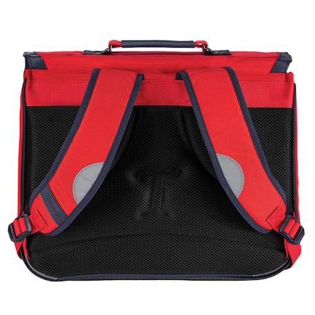 Cartable mae 41 cm 2 compartiments bandes réfléchissantes polyester recyclé Rouge 2 - vertbaudet enfant 
