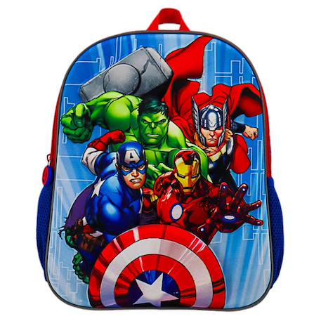 Sac à dos maternelle garçon avengers en action 32 cm Bleu / rouge / blanc 2 - vertbaudet enfant 