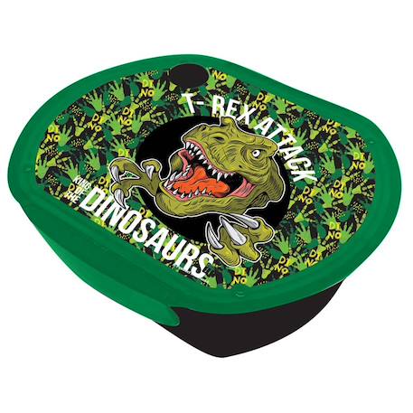 Boîte repas enfant en acier inox t-rex – 680 ml back me up Vert/noir/rouge 1 - vertbaudet enfant 