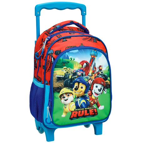 Sac trolley maternelle rescue wheels pat patrouille 30 cm Bleu / rouge 1 - vertbaudet enfant 